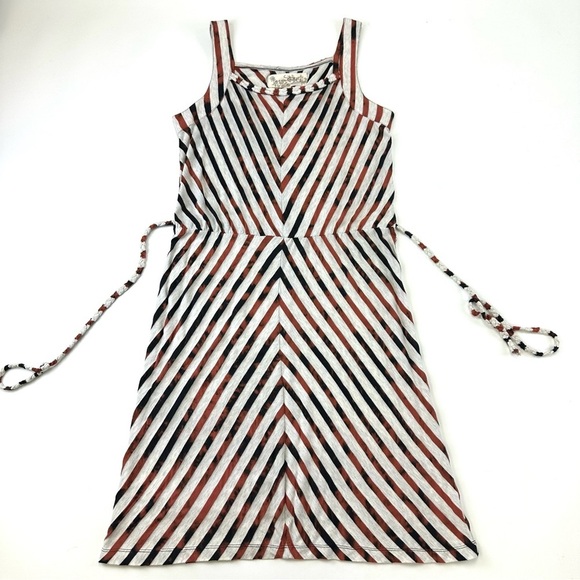 Aventura earthtone diagonal stripe belted jersey sundress Large - Picture 9 of 13